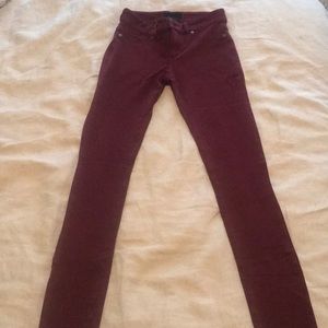 Denimocracy Maroon Burgundy Jeggings Size S